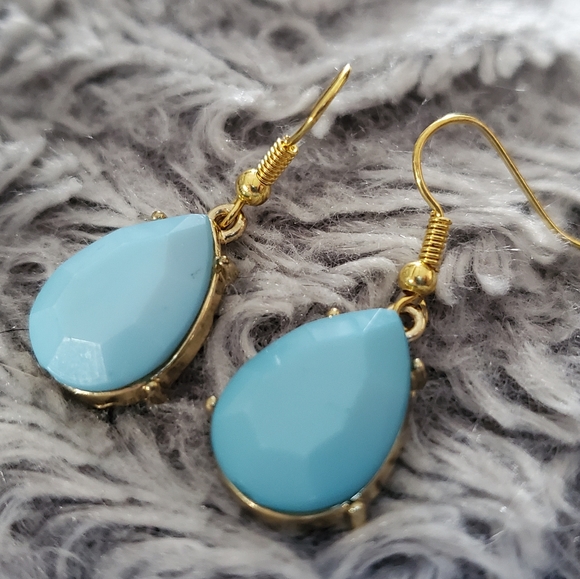 Blue drop Rhinestone Dangle earrings💎 - Picture 2 of 4